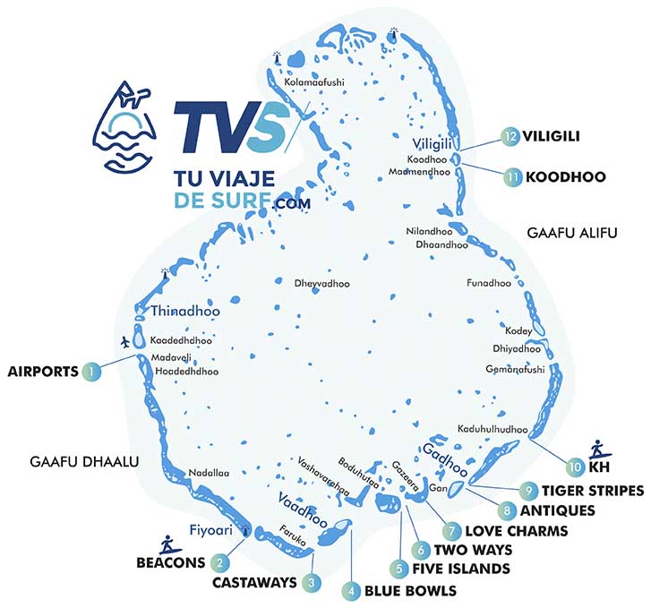 Mapa olas maldivas